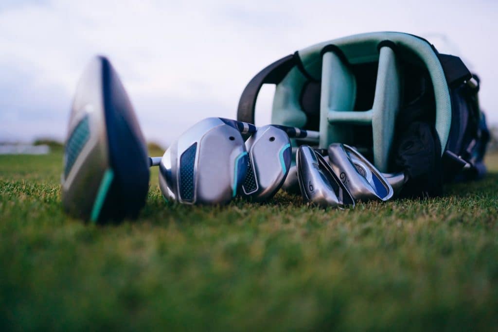 A Golf Clubs on the Grass